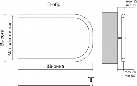 Эконом П-обр AISI 32х2 500х500 Полотенцесушитель  TERMINUS Петрозаводск - фото 3