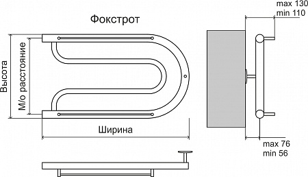 Фокстрот AISI 32х2 320х500 Полотенцесушитель  TERMINUS Петрозаводск - фото 3