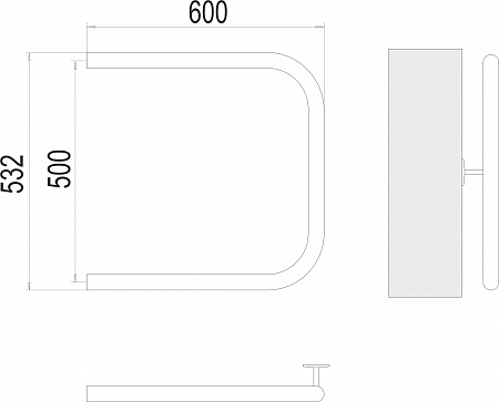П-обр AISI 32х2 500х600 Полотенцесушитель  TERMINUS Петрозаводск - фото 3