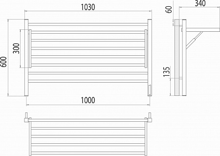 Горизонт П8 1000х600 электро КС ЧЕРНЫЙ МУАР (sensor quick touch) Полотенцесушитель TERMINUS Петрозаводск - фото 5